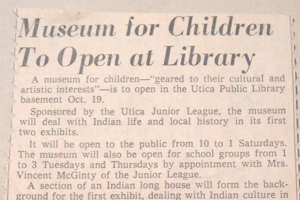 Utica Children's Museum History 1963